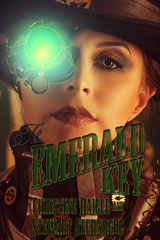 The Emerald Key Cover Ember Quatermain steampunk woman's face