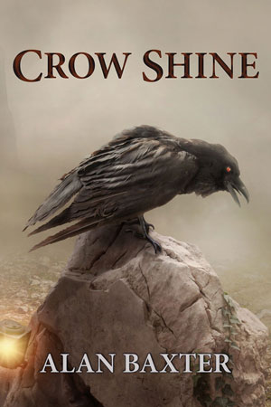 Crow Shine cover, image of a crow on a rock